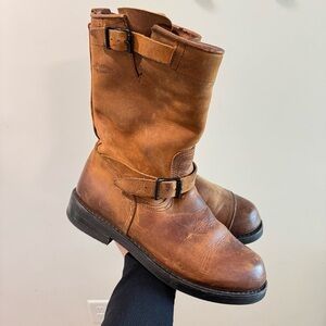 Broken Homme Brown Lukas Harness Leather Work Boots 9EEE
